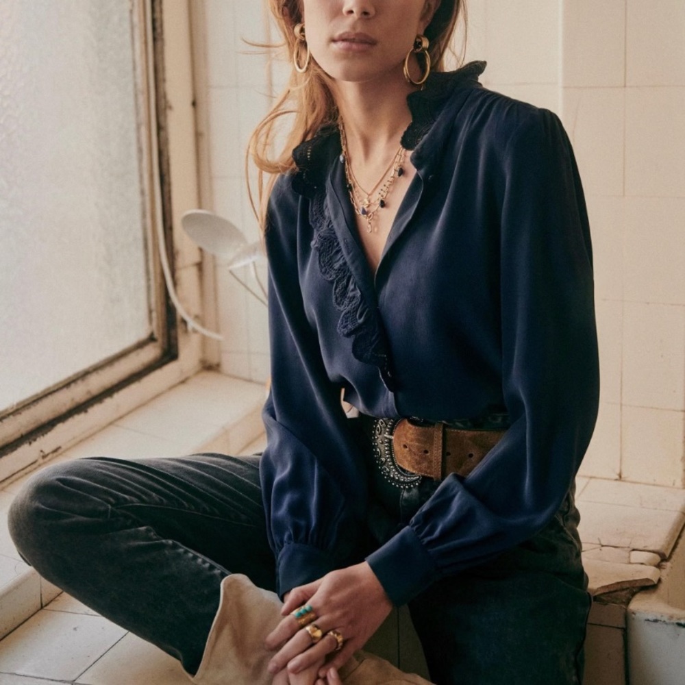 Chloe shirt. Navy. Size 38. No flaws. Worn once